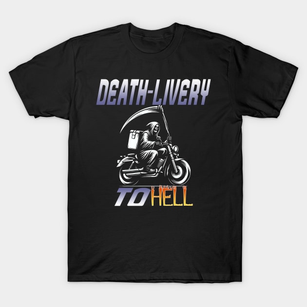 Badass Reaper Delivery Man Rider T-Shirt by MetalByte